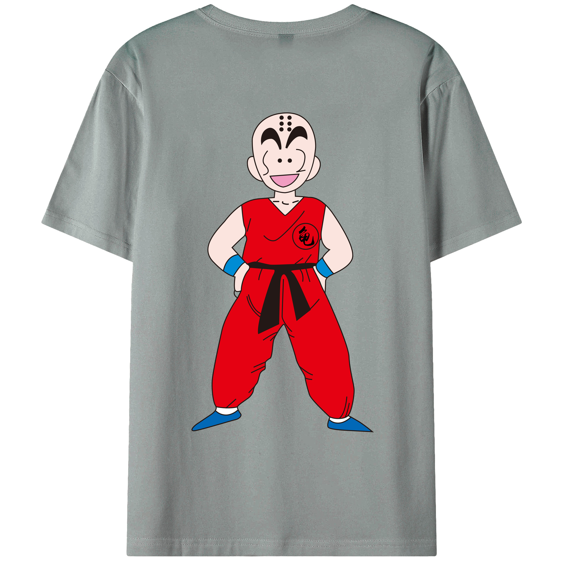 （画像用） ドラゴンボール クリリン DRAGON BALL krillin 綿100％ メンズ半袖Tシャツ（バックプリント） 通気性